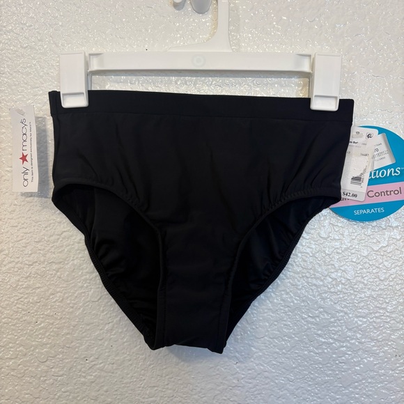 Swim Solutions Other - Swim Solutions Tummy Control Bikini Bottom Women Size 8 Black High Waist